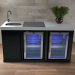 Mont Alpi Black Stainless Steel Beverage Center and Fridge Cabinet - MA-BEVBSSFC - MyBBQDirect