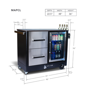 Mont Alpi Large Outdoor Prep Center / Bar Cart - MAPCL - MyBBQDirect