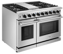 Thor Kitchen 2-Piece Appliance Package - 48-Inch Gas Range & Under Cabinet 11-Inch Tall Hood in Stainless Steel