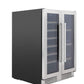 Thor Kitchen 24-Inch Independent Dual Zone Wine Cooler and Beverage Center with 21-Bottles and 95-Cans Capacity TBC2401DI