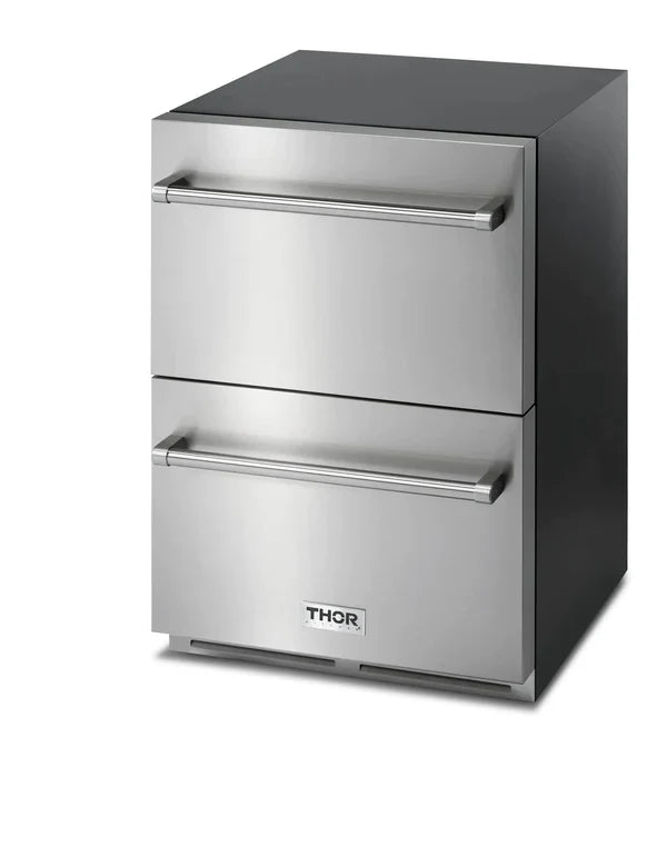 Thor Kitchen 24-Inch 5.4 cu. ft. Built-in Indoor/Outdoor Undercounter Double Drawer Refrigerator in Stainless Steel