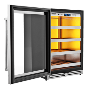THOR Kitchen 24-Inch Single Zone Wine Cooler, Left Swing, 45 Wine Bottle Capacity - TWC24UL-LH