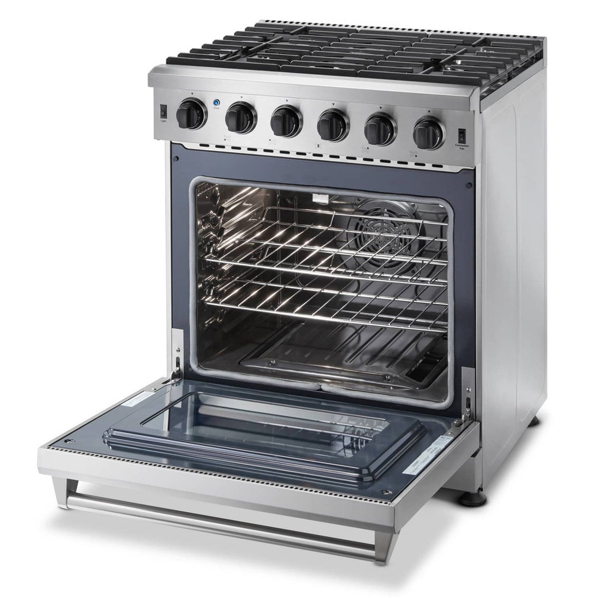 Thor Kitchen 30-Inch Gas Range with 5 Burners, 4.55 cu. ft Oven in Stainless Steel LRG3001U