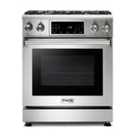 Thor Kitchen 30-inch Tilt Panel Gas Range + Range Hood Package — Professional 2-Piece Kitchen Set