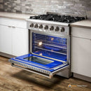 Thor Kitchen 36-Inch 5.2 cu. ft. Oven Dual Fuel Range in Stainless Steel HRD3606U