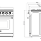 Thor Kitchen 36-Inch 6.0 Cu. Ft Single Oven Professional Gas Range in Stainless Steel LRG3601U