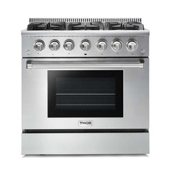 Thor Kitchen 36 in. Professional Gas Range in Stainless Steel - HRG3618U