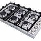 Thor Kitchen 36-Inch Professional Drop-In Gas Cooktop with Six Burners in Stainless Steel TGC3601