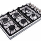 Thor Kitchen 36-Inch Professional Drop-In Gas Cooktop with Six Burners in Stainless Steel TGC3601