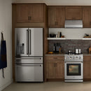 Thor Kitchen 4-Piece Appliance Package - 36-Inch Electric Range, Pro-Style Wall Mount Range Hood, Refrigerator with Water Dispenser, and Dishwasher in Stainless Steel