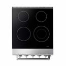 Thor Kitchen 4-Piece Appliance Package - 24-Inch Electric Range, French Door Refrigerator, Under Cabinet Hood, and Dishwasher in Stainless Steel