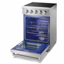 Thor Kitchen 4-Piece Appliance Package - 24-Inch Electric Range, French Door Refrigerator, Under Cabinet Hood, and Dishwasher in Stainless Steel