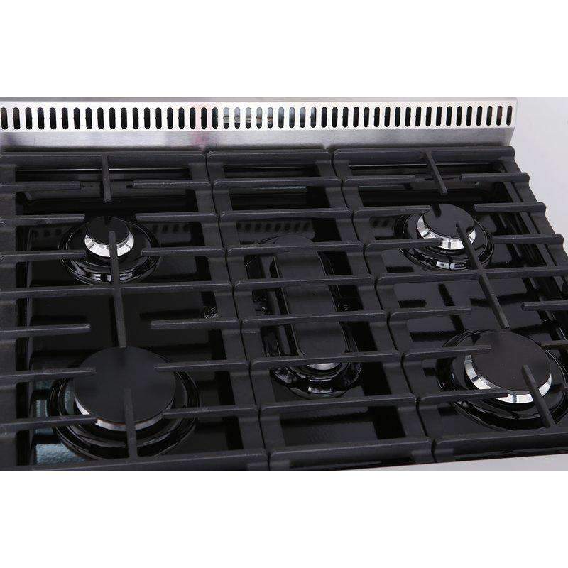 Thor Kitchen 4-Piece Appliance Package - 30-Inch Gas Range, French Door Refrigerator, Wall Mount Hood, and Dishwasher in Stainless Steel