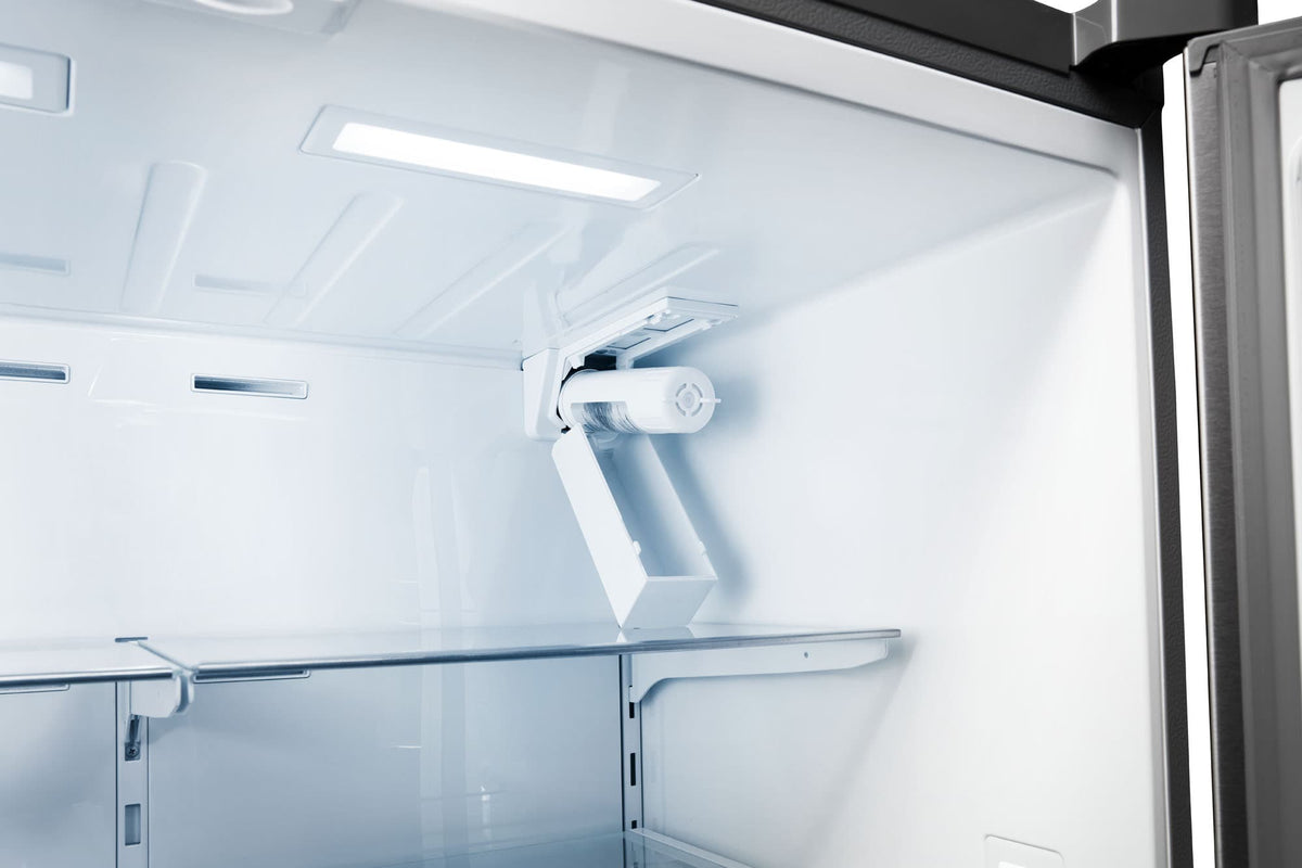 Thor Kitchen 4-Piece Appliance Package - 36-Inch Gas Range with Tilt Panel, Refrigerator with Water Dispenser, Pro-Style Wall Mount Hood, & Dishwasher in Stainless Steel