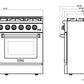 Thor Kitchen 48-Inch 6.7 cu. ft. Dual Fuel Range in Stainless Steel HRD4803U
