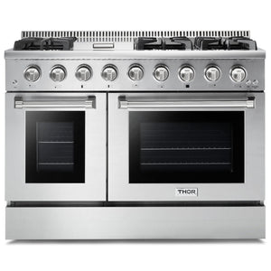 Thor Kitchen 48-Inch 6.7 cu. ft. Professional Gas Range in Stainless Steel with Double Oven HRG4808U
