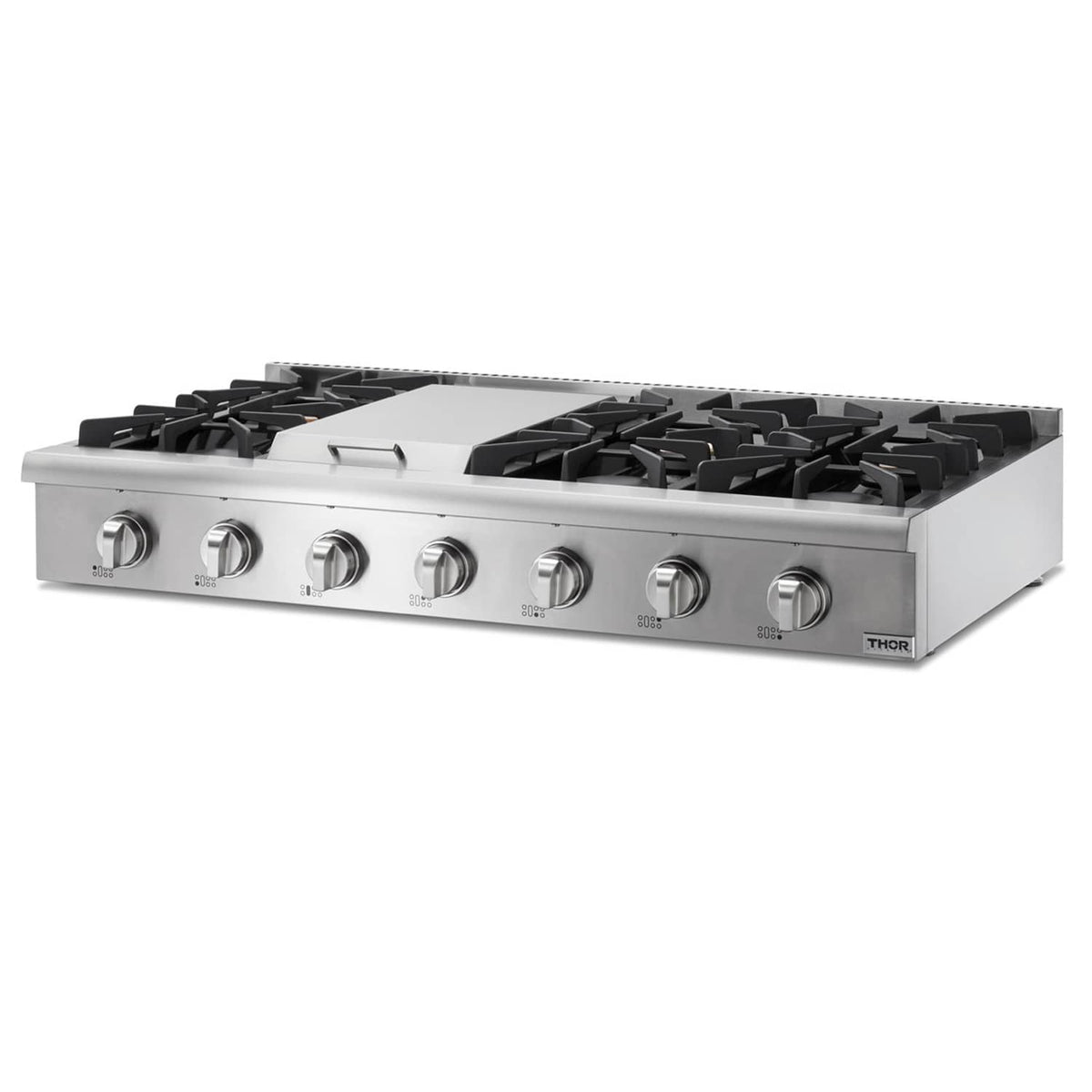 Thor Kitchen 48-Inch Gas RangeTop in Stainless Steel with 6 Burners Including Power Burners and Griddle HRT4806U