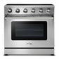 Thor Kitchen 5-Piece Appliance Package - 36-Inch Electric Range, Refrigerator with Water Dispenser, Wall Mount Hood, Dishwasher, & Wine Cooler in Stainless Steel