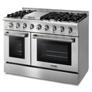 Thor Kitchen 5-Piece Pro Appliance Package - 48-Inch Gas Range, French Door Refrigerator, Dishwasher, Under Cabinet 11-Inch Tall Hood, and Microwave Drawer in Stainless Steel
