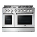 Thor Kitchen 6-Piece Pro Appliance Package - 48-Inch Dual Fuel Range, French Door Refrigerator, Dishwasher, Pro Wall Mount Hood, Microwave Drawer, & Wine Cooler in Stainless Steel