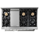 Thor Kitchen 6-Piece Pro Appliance Package - 48-Inch Gas Range, French Door Refrigerator, Dishwasher, Pro Wall Mount Hood, Microwave Drawer, & Wine Cooler in Stainless Steel