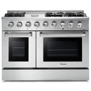 Thor Kitchen 6-Piece Pro Appliance Package - 48-Inch Gas Range, French Door Refrigerator, Dishwasher, Pro Wall Mount Hood, Microwave Drawer, & Wine Cooler in Stainless Steel