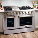 Thor Kitchen 6-Piece Pro Appliance Package - 48-Inch Gas Range, French Door Refrigerator, Dishwasher, Pro Wall Mount Hood, Microwave Drawer, & Wine Cooler in Stainless Steel