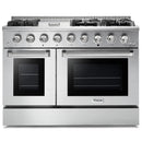 Thor Kitchen 6-Piece Pro Appliance Package - 48-Inch Gas Range, French Door Refrigerator, Dishwasher, Under Cabinet 11-Inch Tall Hood, Microwave Drawer, & Wine Cooler in Stainless Steel