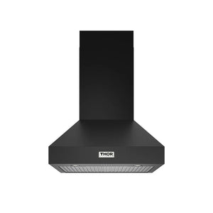 Thor Kitchen TRH30PB 30-inch Professional Wall Mount Pyramid Range Hood in Black with 800 CFM