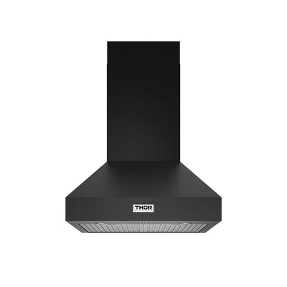 Thor Kitchen TRH30PB 30-inch Professional Wall Mount Pyramid Range Hood in Black with 800 CFM