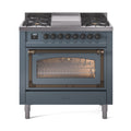 ILVE Nostalgie II Noblesse 36″ Dual Fuel Range Triple Glass Door -UN36FNMP