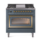 ILVE Nostalgie II Noblesse 36″ Dual Fuel Range Triple Glass Door -UN36FNMP
