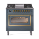 ILVE Nostalgie II Noblesse 36″ Dual Fuel Range Triple Glass Door -UN36FNMP