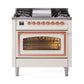 ILVE Nostalgie II Noblesse 36″ Dual Fuel Range Triple Glass Door -UN36FNMP