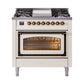 ILVE Nostalgie II Noblesse 36″ Dual Fuel Range Triple Glass Door -UN36FNMP