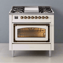 ILVE Nostalgie II Noblesse 36″ Dual Fuel Range Triple Glass Door -UN36FNMP
