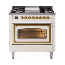 ILVE Nostalgie II Noblesse 36″ Dual Fuel Range Triple Glass Door -UN36FNMP
