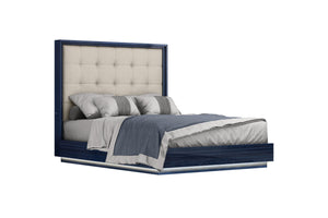 Whiteline Modern Living Alexander Bed Queen In Blue/Light Grey Colour - BQ1937 - MyBBQDirect
