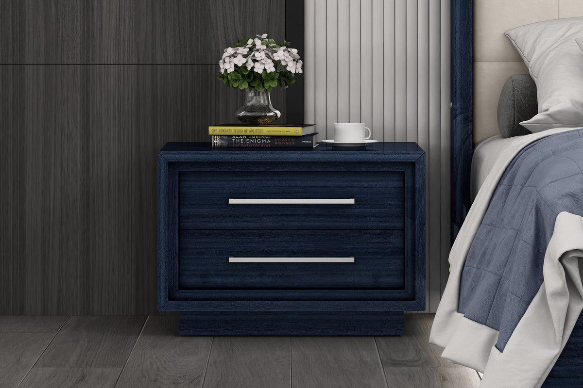 Whiteline Modern Living Alexander Nightstand in Blue Color - NS1937 - MyBBQDirect