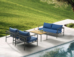 Whiteline Modern Living  Andrea 4-Pieces Outdoor Lounge Set in Blue Color - COL1833 - MyBBQDirect