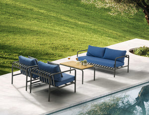 Whiteline Modern Living  Andrea 4-Pieces Outdoor Lounge Set in Blue Color - COL1833 - MyBBQDirect