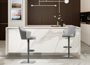 Whiteline Modern Living Baxter Barstool - BS2006P-LGRY/DGRY