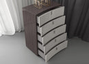 Whiteline Modern Living Berlin Chest Drawers - CD1754-CNUT/LGRY