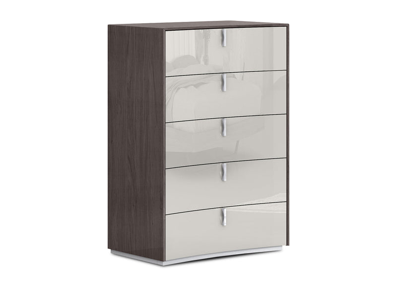 Whiteline Modern Living Berlin Chest Drawers - CD1754-CNUT/LGRY