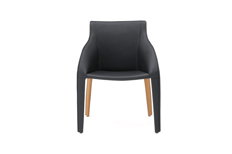 Whiteline Modern Living Emory Dining Armchair - DAC1881P-BLK/BRN