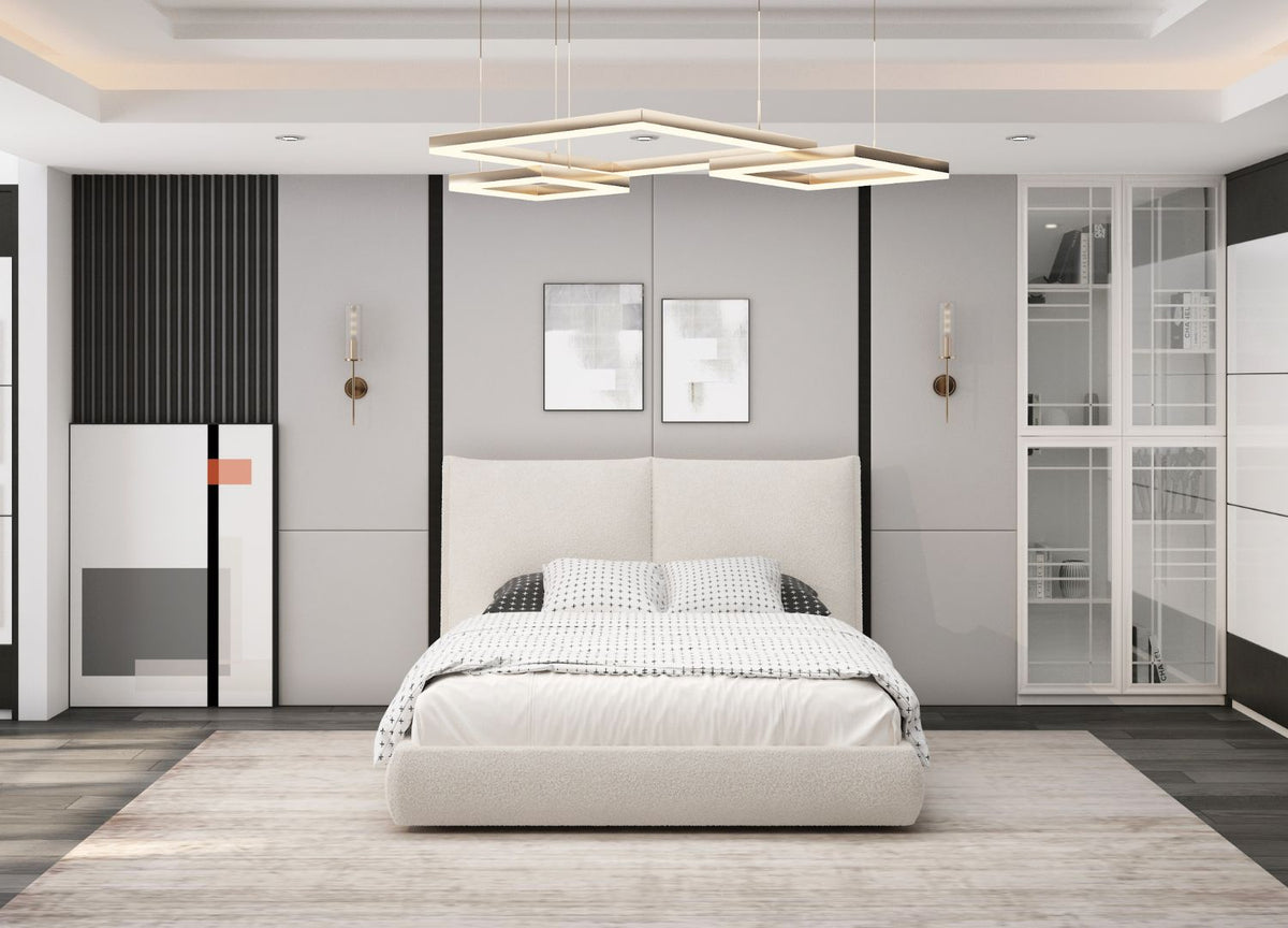 Whiteline Modern Living Eric Queen Bed in Beige Color - BQ2011F - MyBBQDirect