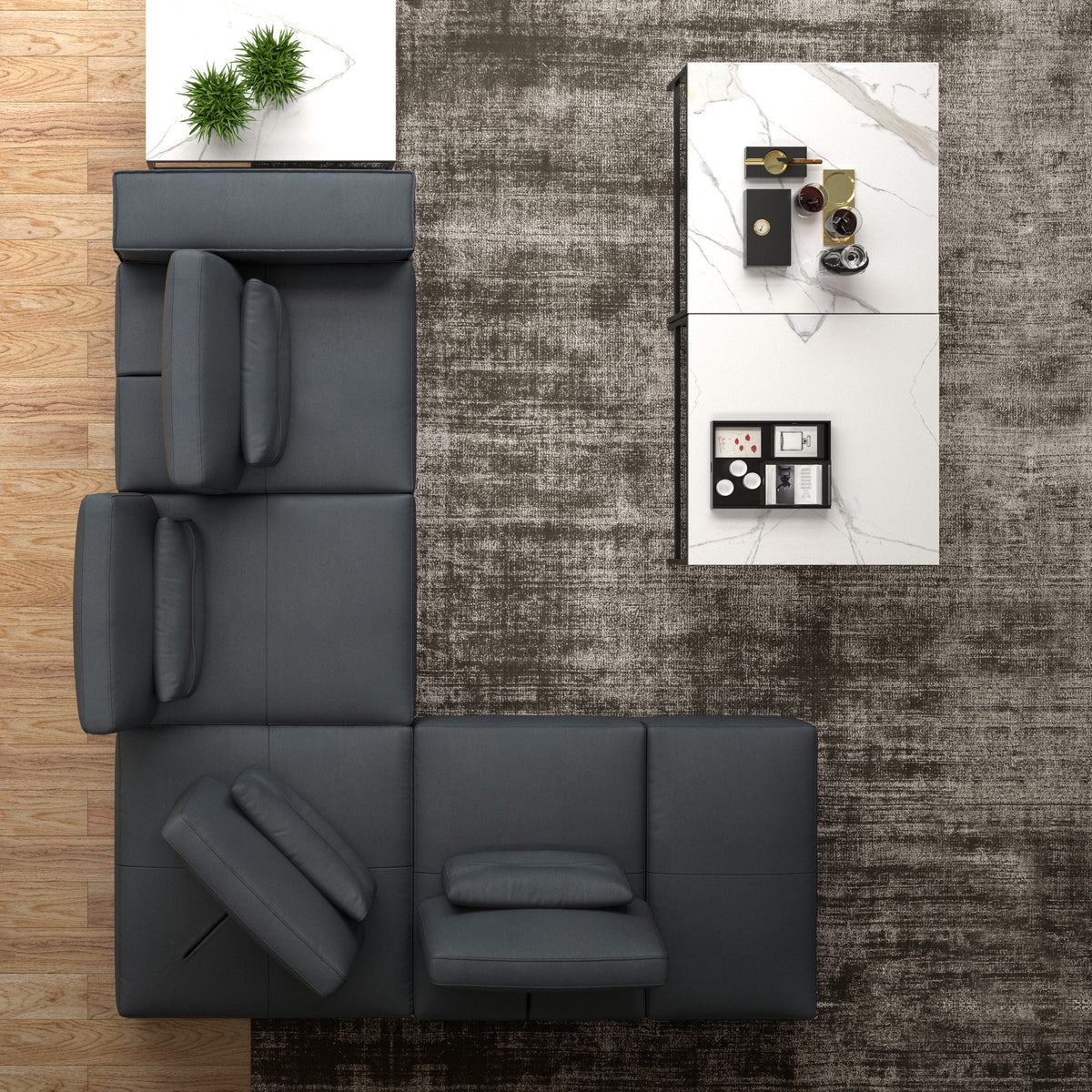 Whiteline Modern Living Florida Sectional - SL2001L-DGRY - MyBBQDirect