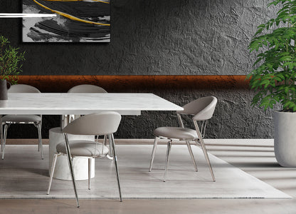 Whiteline Modern Living Geneva Dining Chair - DC1640-GRY - MyBBQDirect