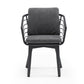 Whiteline Modern Living Kassey Outdoor Dining Armchair DAC1835-DGRY