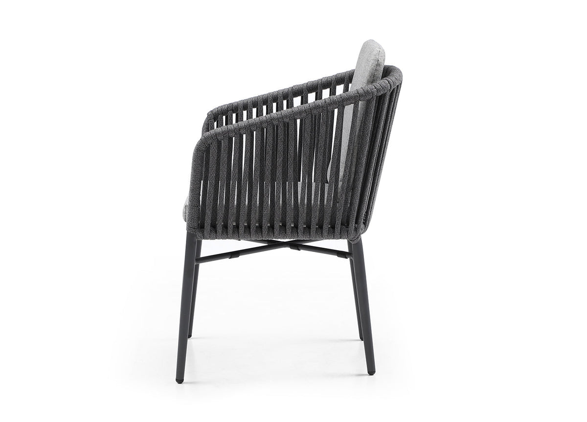 Whiteline Modern Living Lynn Outdoor Dining Armchair- DAC1837-LGRY - MyBBQDirect